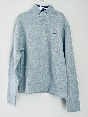 Vineyard Vines Heather Gray Quarter-Zip Pullover Large 16-18